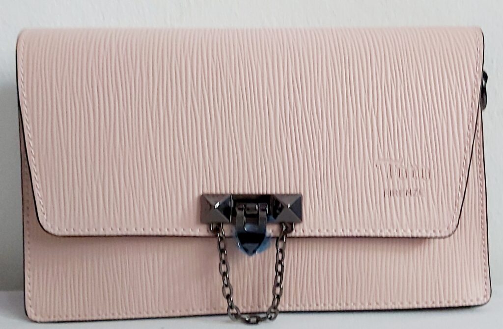 Sac en cuir avec rabat à bandoulière TORO Rose poudré