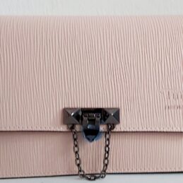 Sac en cuir avec rabat à bandoulière TORO Rose poudré