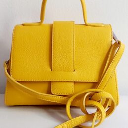Sac à main Poignée Loa en cuir véritable (jaune)