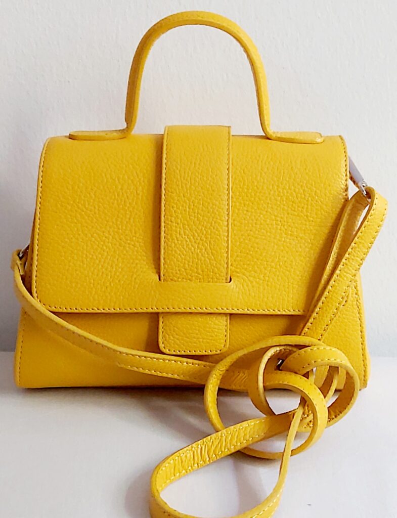 Sac à main Poignée Loa en cuir véritable (jaune)