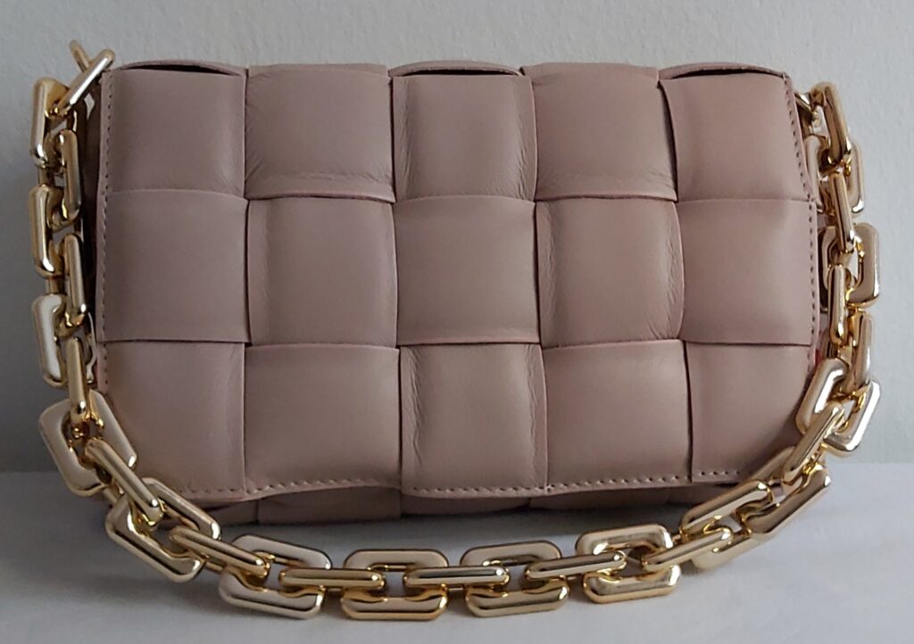 Sac à main ETA matelassé, tressé en cuir véritable (Terracotta)