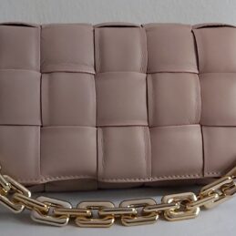 Sac à main ETA matelassé, tressé en cuir véritable (Terracotta)