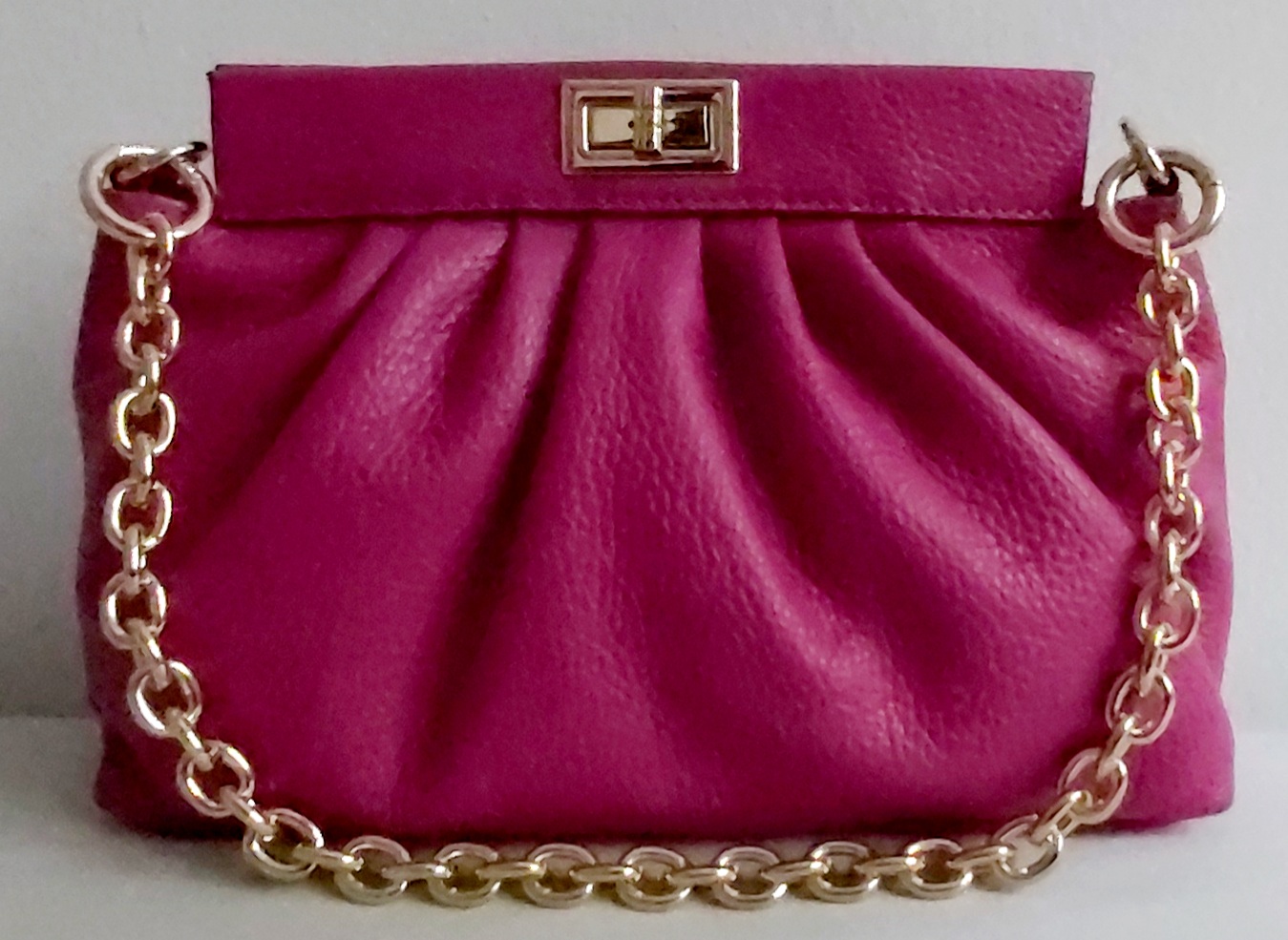 Sac LUTY en cuir véritable vachette (Rose)