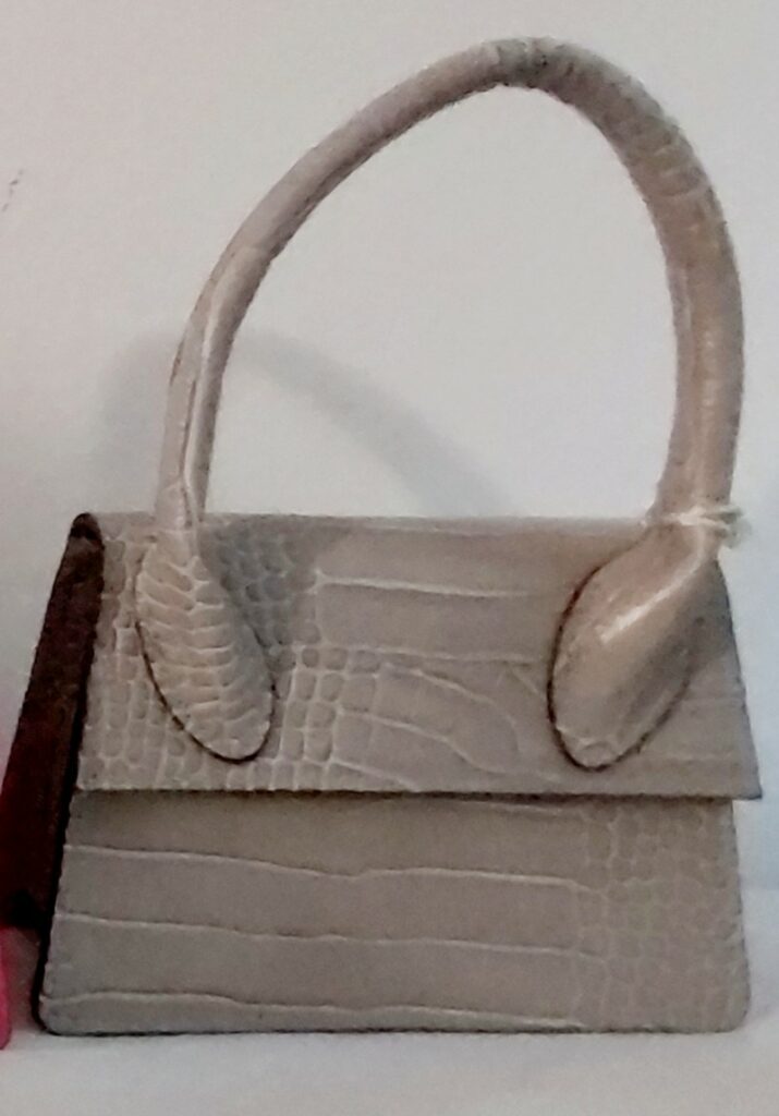 Glamorous – Mini sac à main cuir imprimé croco Taupe