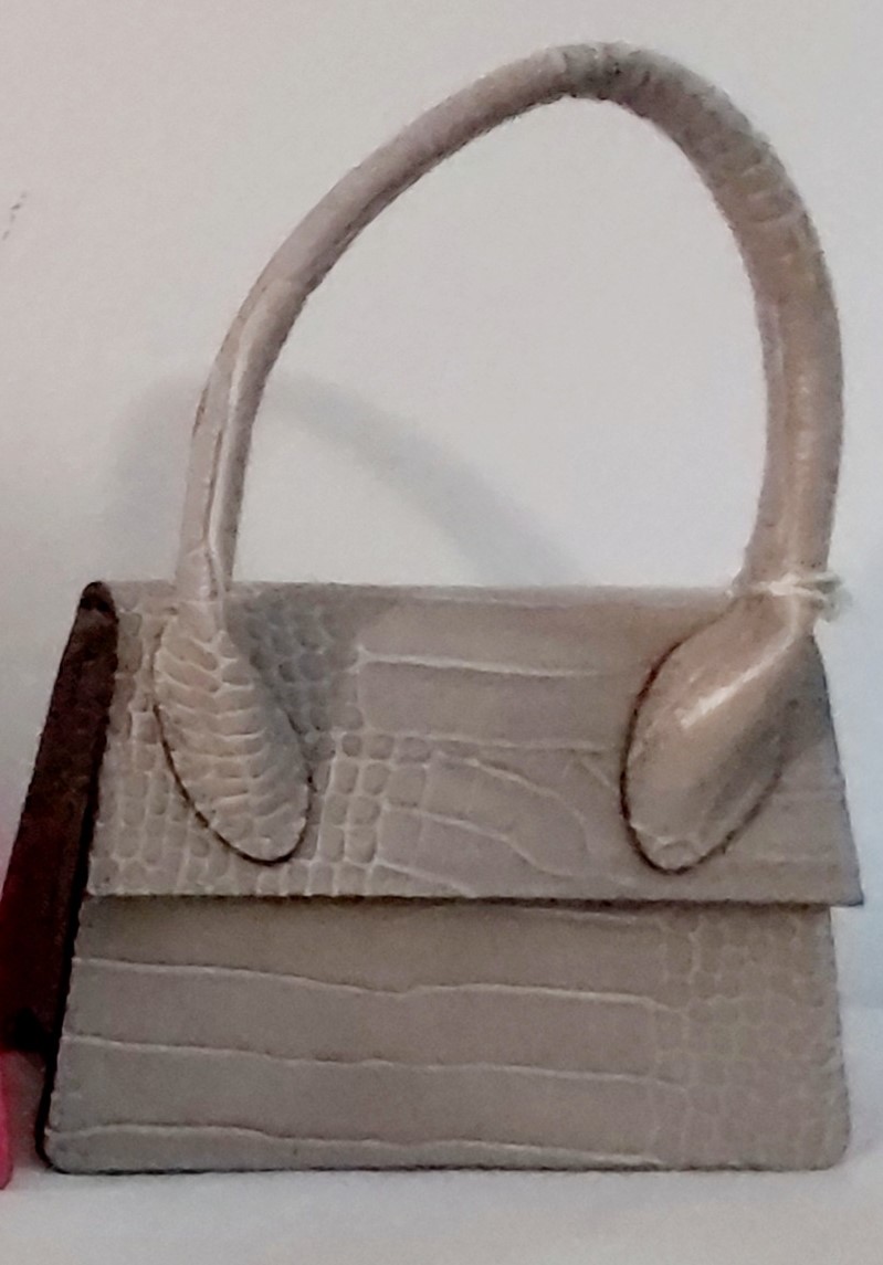 Glamorous – Mini sac à main cuir imprimé croco Taupe