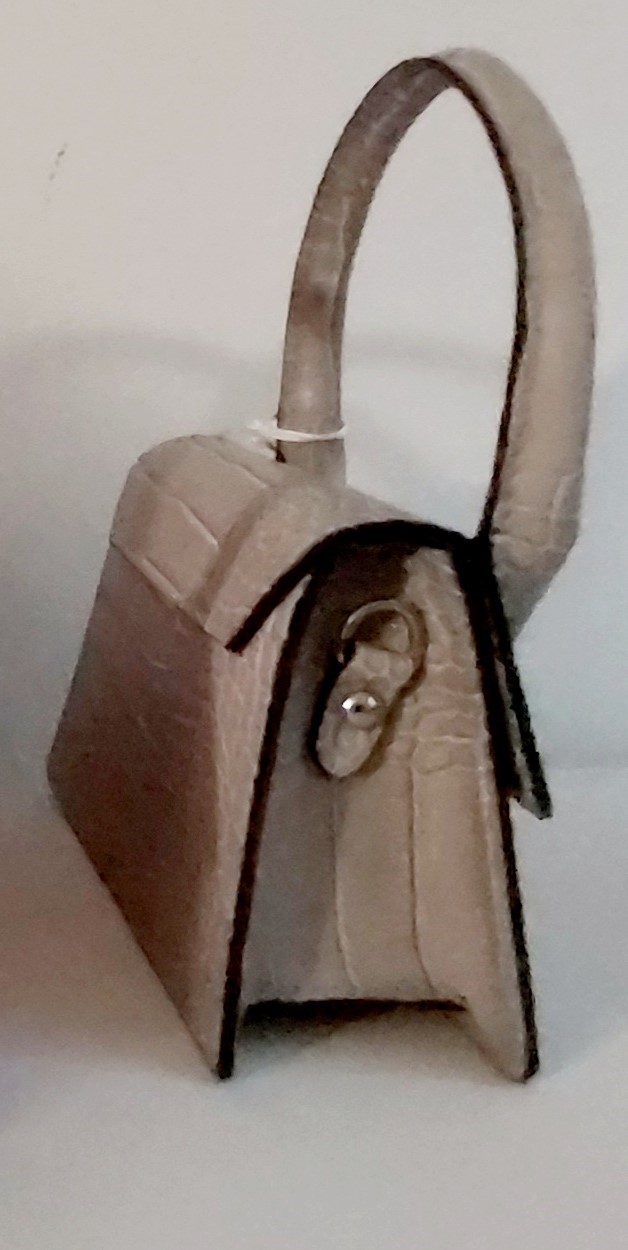 Glamorous – Mini sac à main cuir imprimé croco Taupe – Image 3