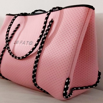 Sac cabas LEFATE en néoprène haute qualité (Rose clair) – Image 2