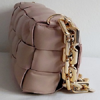 Sac à main ETA matelassé, tressé en cuir véritable (Terracotta) – Image 2