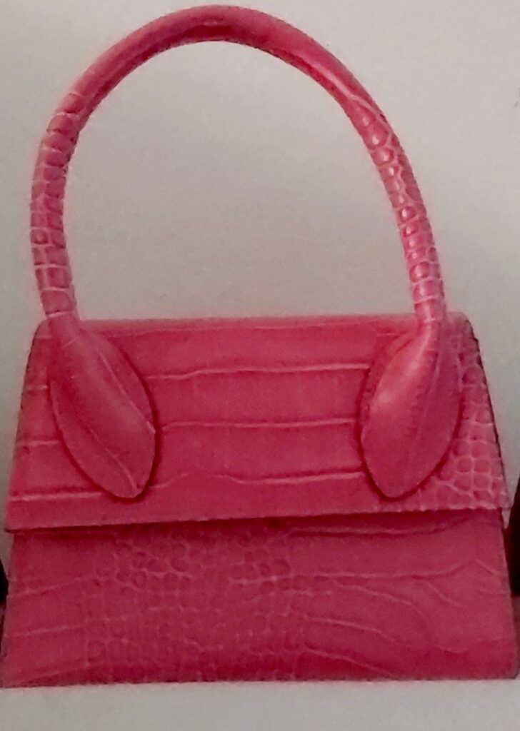 Glamorous – Mini sac à main cuir imprimé croco Rose