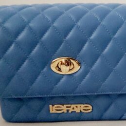 LEFATE – Sac cuir chic finement égrainé (Bleu foncé)