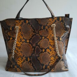 CROMIA – Sac à main cabas en cuir motif python