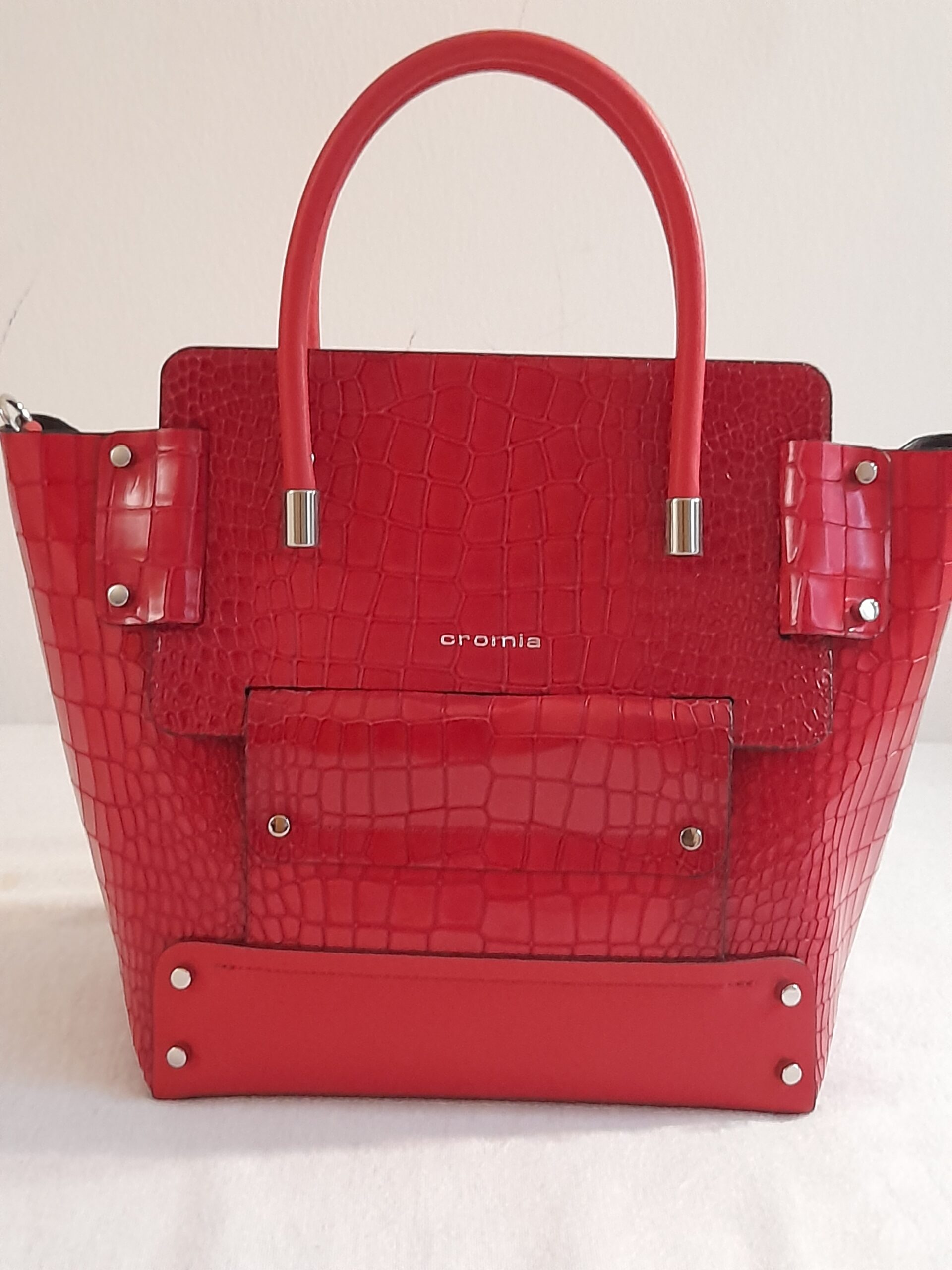 CROMIA - Sac à main Cabas UNICA en cuir style croco