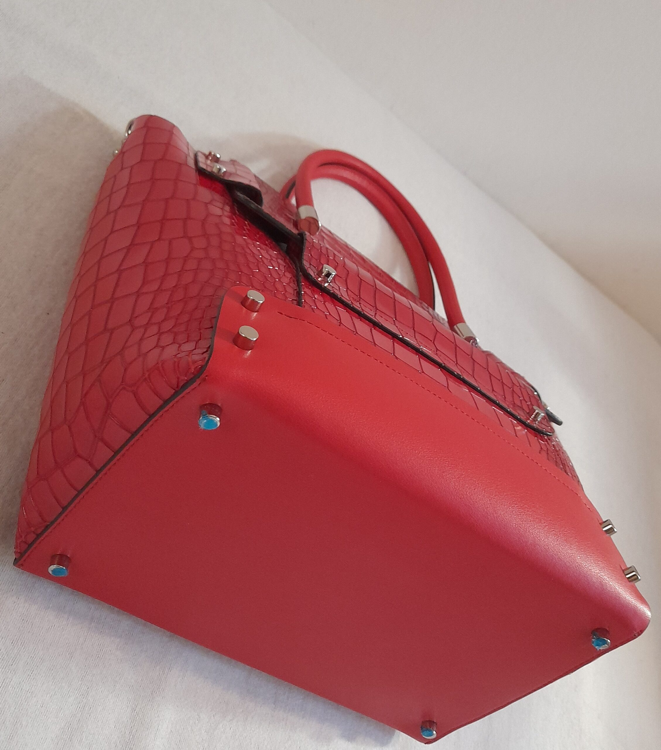 CROMIA - Sac à main Cabas UNICA en cuir style croco – Image 3