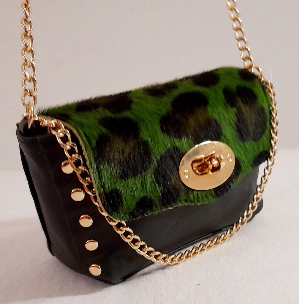 Mini sac à main MASAÏ MY BAG en cuir et poil de vachette