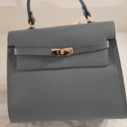 Sac à main cuir poignée chic intemporel Bleu gris