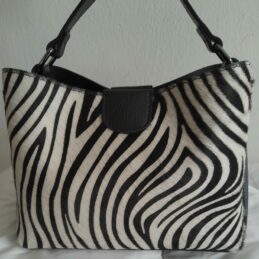 Sac à main OHO en cuir motif zébré