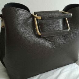 Sac à main DAME en cuir grainé avec ferrures