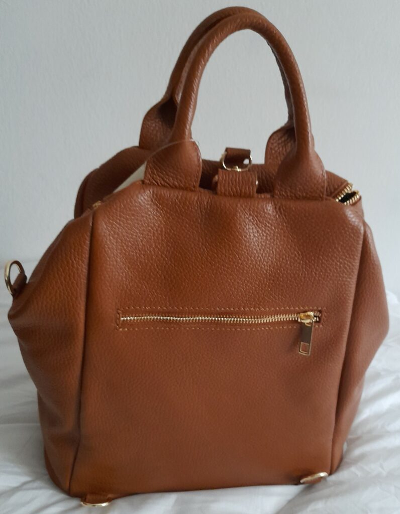Sac à main élégant EMA en cuir grainé /Convertible en sac à Dos avec 3 Poches