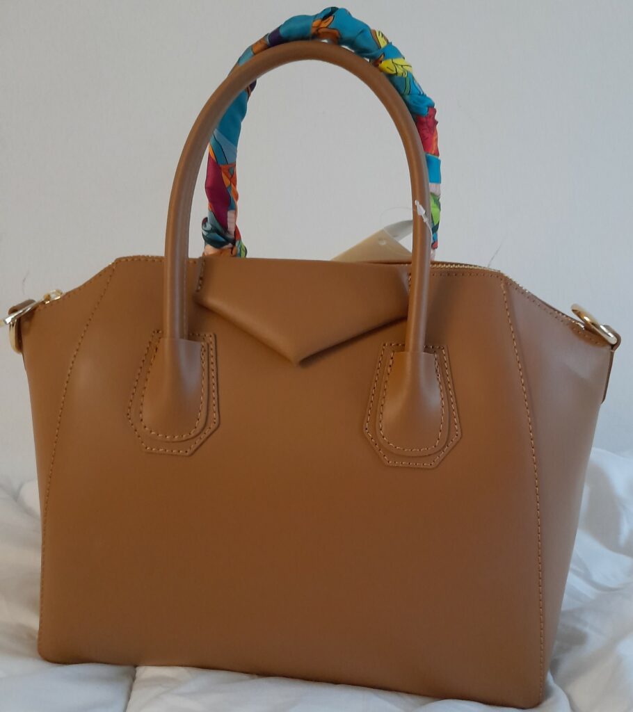 Sac à main OB en cuir poignée foulard