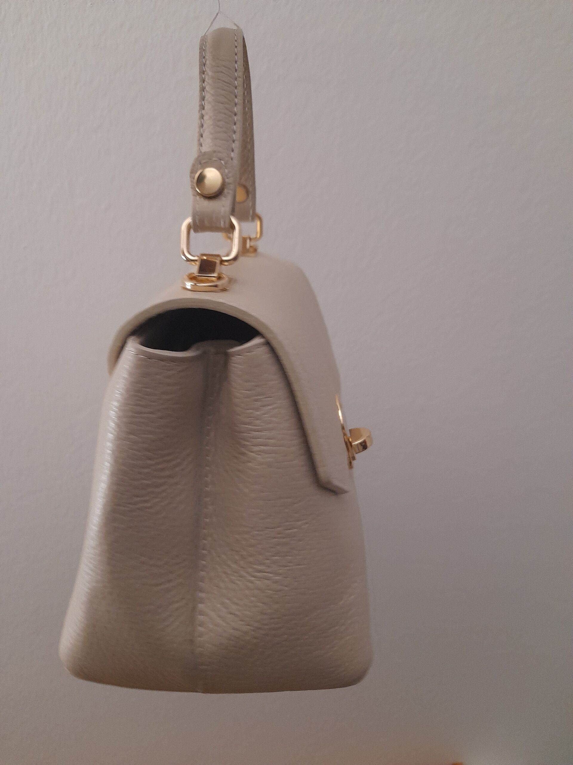 Sac à main HELLO en cuir beige – Image 5