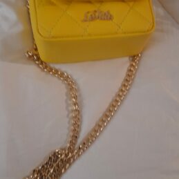 Sac à bandoulière chaîne doré KETTY en cuir matelassé