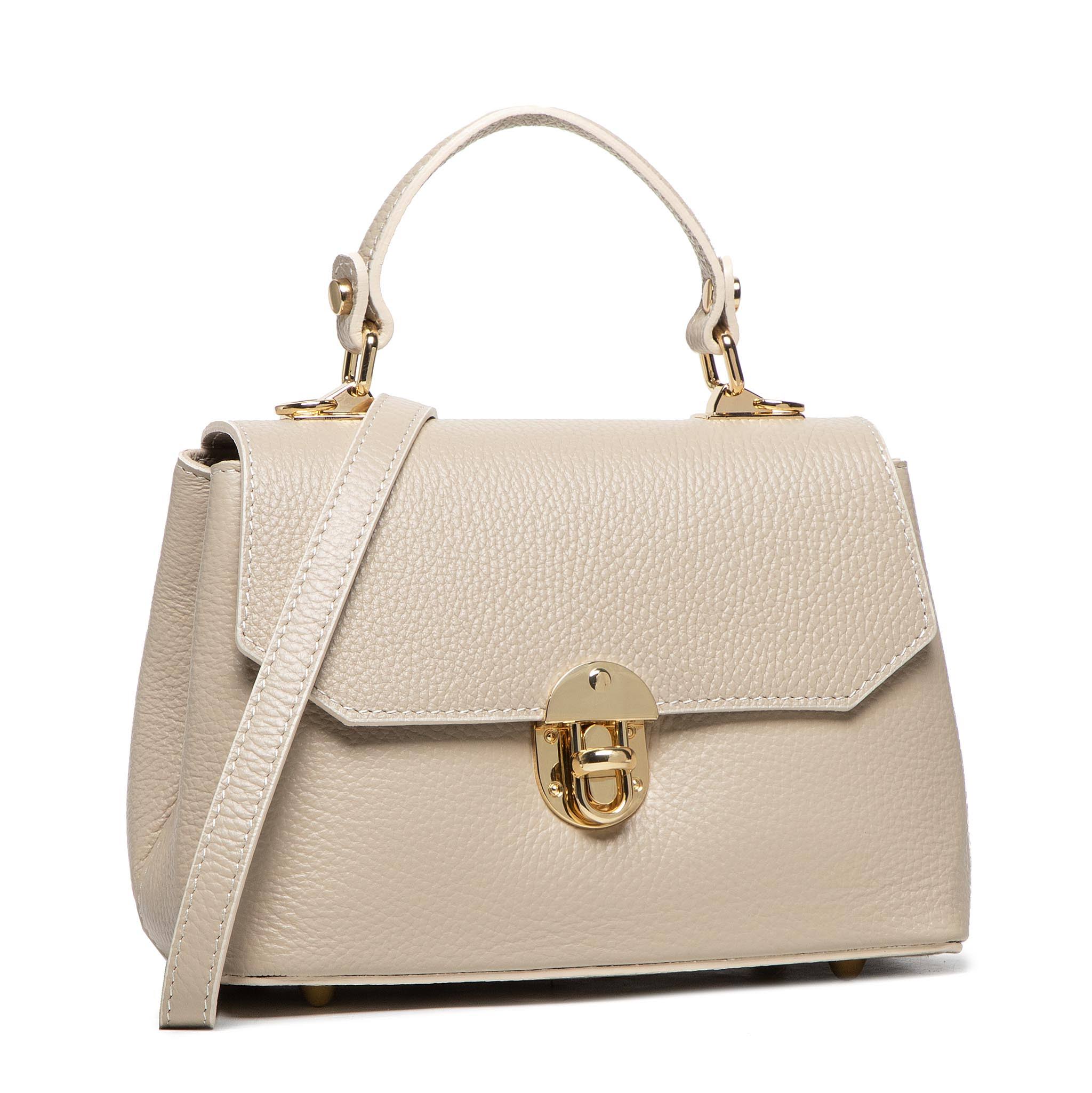 Sac à main HELLO en cuir beige